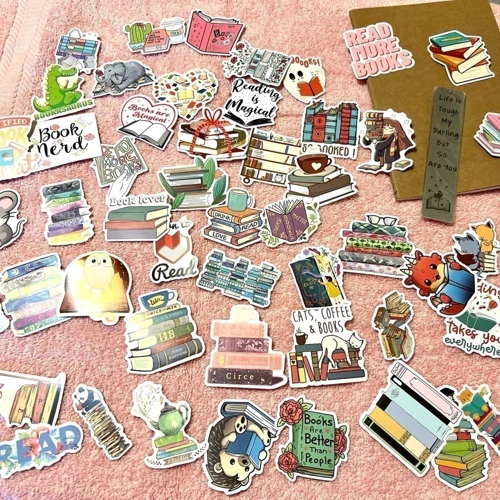 Great gift set!  Journal, Metal Bookmark and Cute Sticker lot for journal!